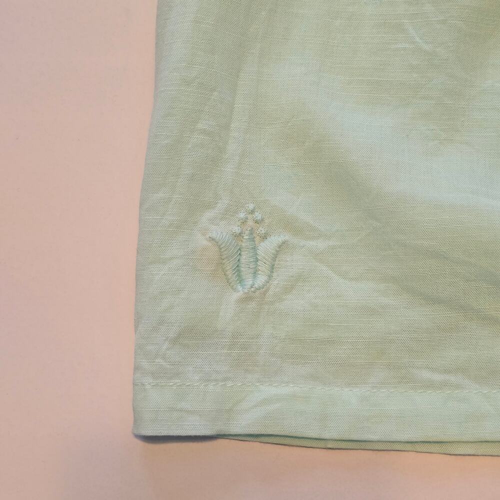 J Marie Top Womens Size Small Green Floral Embroidered Sleeveless Lined Bohemian - Picture 7 of 10